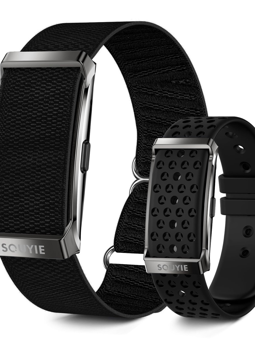 Black Replacement Bands for Smartwatches - Breathable Sport & Nylon Duo